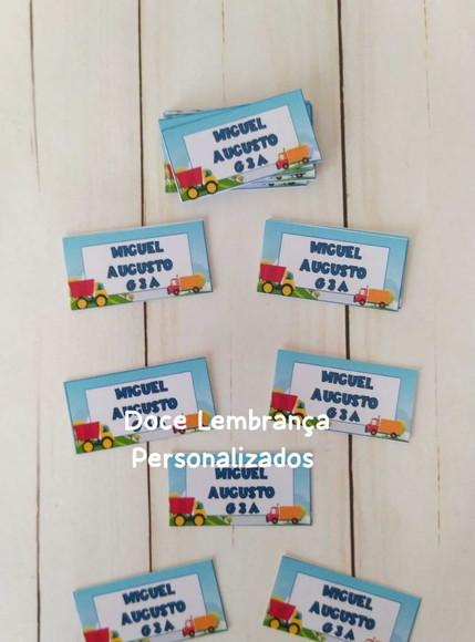 Etiqueta Escolar Personalizada Carrinho Caminhão
