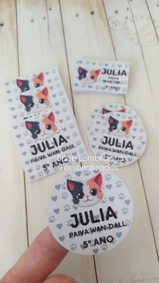 Etiqueta Escolar Personalizada Gatinho Cute