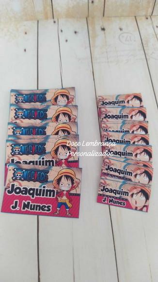 Etiqueta Escolar Personalizada One Piece Pirata 100 Unidades