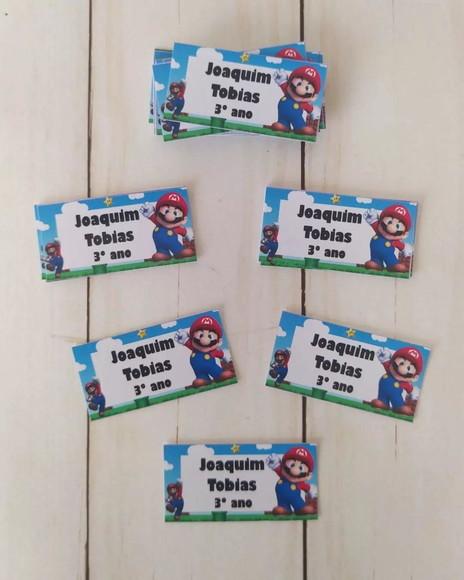 Etiqueta Escolar Super Mario Bros 100 Unidades