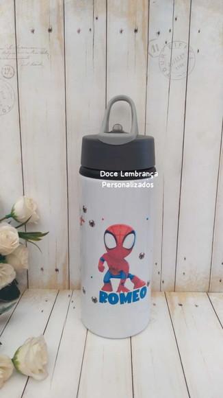 Garrafa Homem Aranha Personalizada com Nome Escolar, Passeio