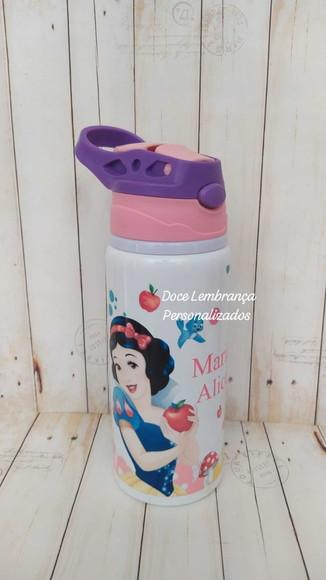 Garrafa Kids Escolar Branca de Neve Personalizada