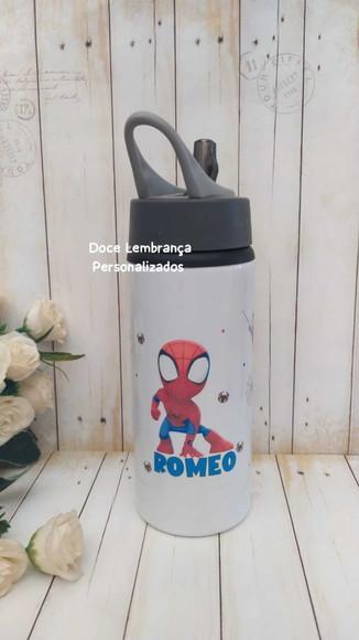 Garrafa Homem Aranha Personalizada com Nome Escolar, Passeio