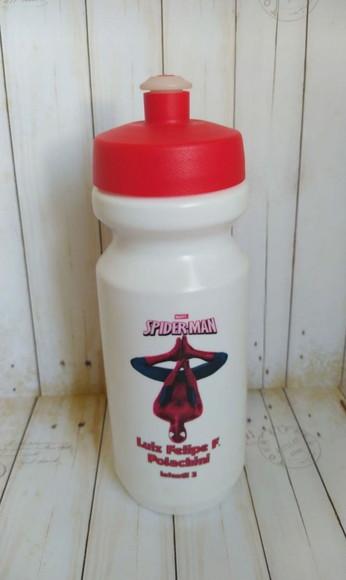 Garrafa Squeeze Escolar Homem Aranha Spider-man