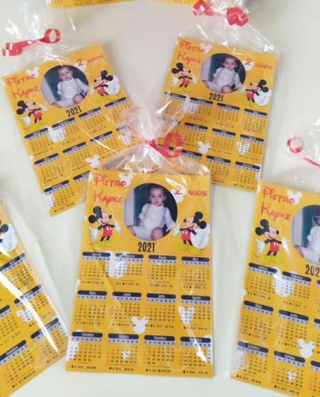 Imã de Geladeira com Calendário e Foto Mickey