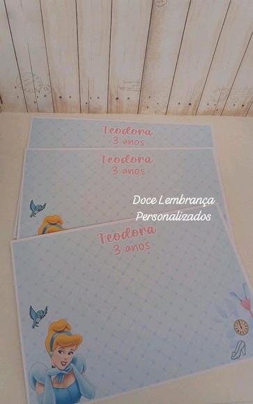 Jogo Americano Cinderela Aniversário Infantil Kit Lanche