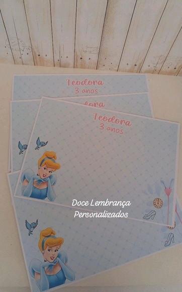 Jogo Americano Cinderela Aniversário Infantil Kit Lanche