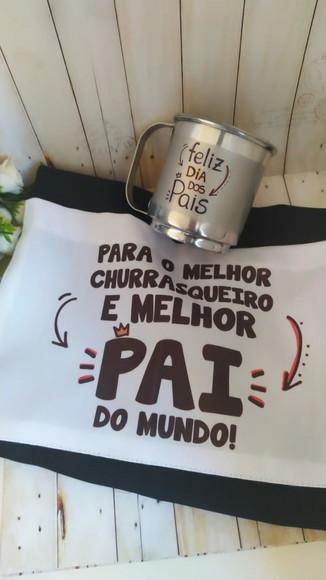 Kit Avental + Caneca Alumínio Dia Dos Pais