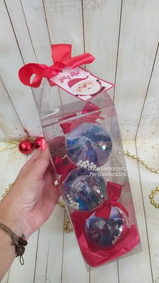 Kit Bolinha de Natal com Foto e Caixa para Presente