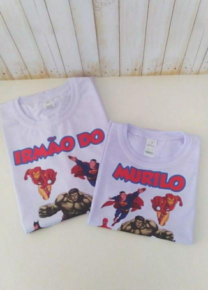 Kit Camisetas Aniversário Vingadores/super Heróis