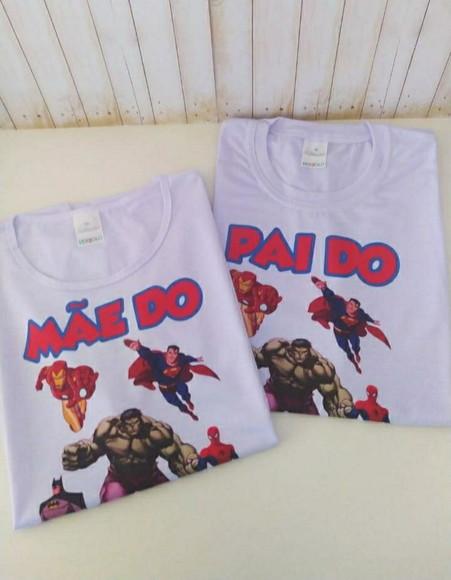 Kit Camisetas Aniversário Vingadores/super Heróis