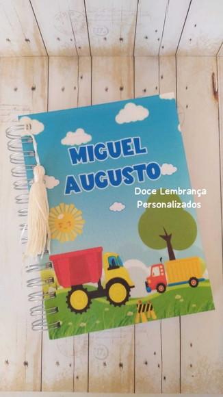 Kit Escolar Agenda Etiqueta Personalizada Caminhão Carrinho