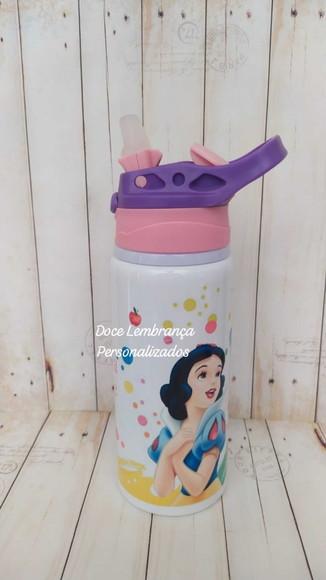 Kit Escolar Branca de Neve Etiqueta Garrafa Kids Agenda