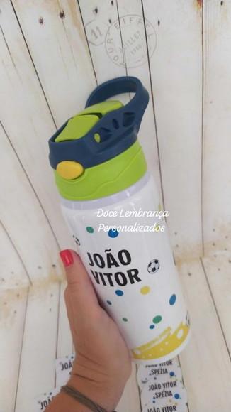Kit Escolar Personalizado Futebol Garrafa Kids Etiqueta