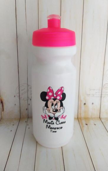 Kit Escolar Etiquetas, Toalhinha, Garrafa Minnie Rosa