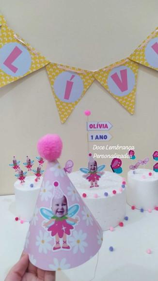 Kit Festa Aniversário Borboleta Rostinho Bebê com Chapéu Per