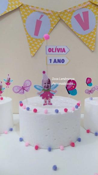 Kit Festa Aniversário Borboleta Rostinho Bebê com Chapéu Per