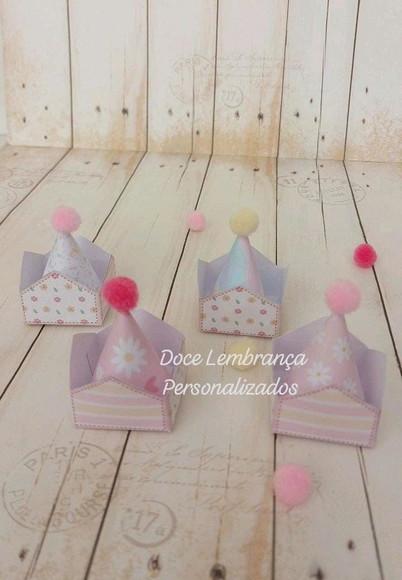 Kit Mini Chapéu com Forminha para Doces Festa Afetiva aniversár