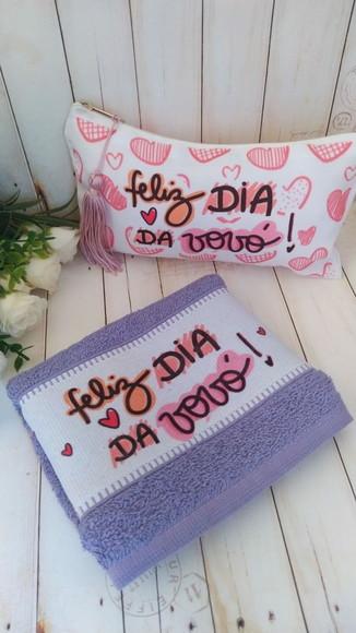 Kit Nécessaire + Toalhinha Personalizada Dia dos Avós