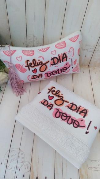 Kit Nécessaire + Toalhinha Personalizada Dia dos Avós