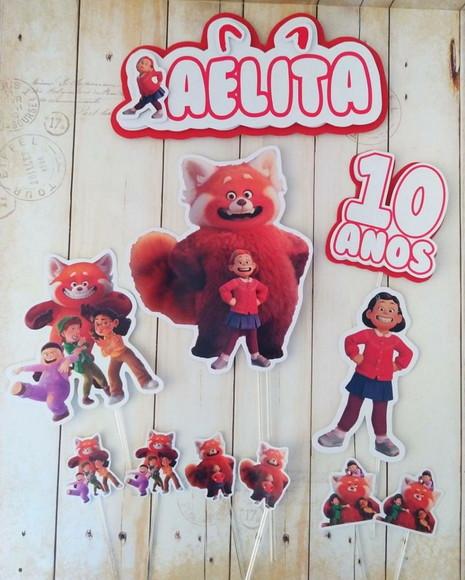 Kit Topper de Bolo e Docinhos Red Crescer É Uma Fera