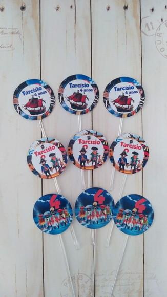 Kit Topper Para Bolo E Docinhos Playmobil Pirata