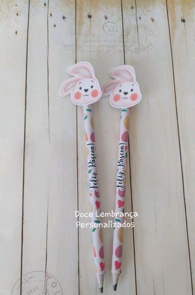 Lápis Coelhinho Personalizado Páscoa Lembrancinha