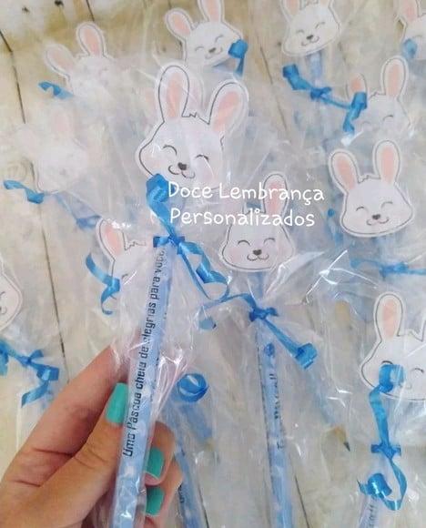 Lápis Personalizado Coelhinho Páscoa Lembrancinha