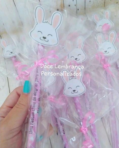 Lápis Personalizado Coelhinho Páscoa Lembrancinha