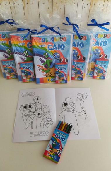 Livrinho de Colorir com Giz de Cera Raibow Friends