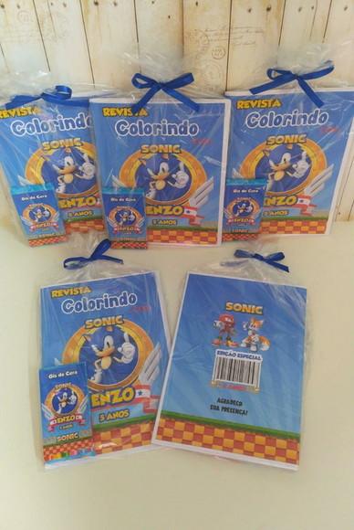 Livrinho de Colorir com Giz de Cera Sonic