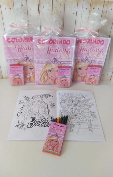 Livrinho de Colorir Ken e Barbie Lembrancinha Kit 30 Unid.