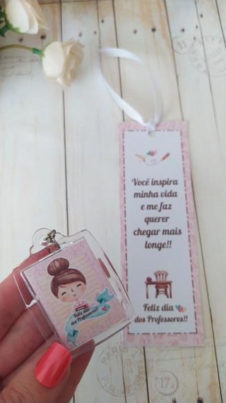 Marca Página com Chaveiro Dia dos Professores