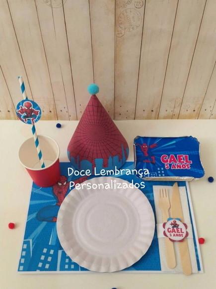Mesa Posta Kids Festa na Escola Homem Aranha