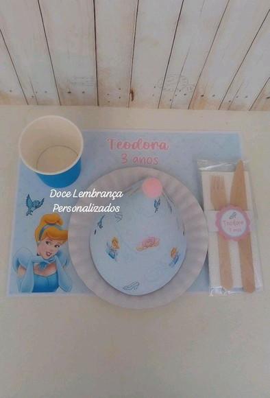 Mesa Posta Kids Cinderela Kit Lanche Festa na Escola