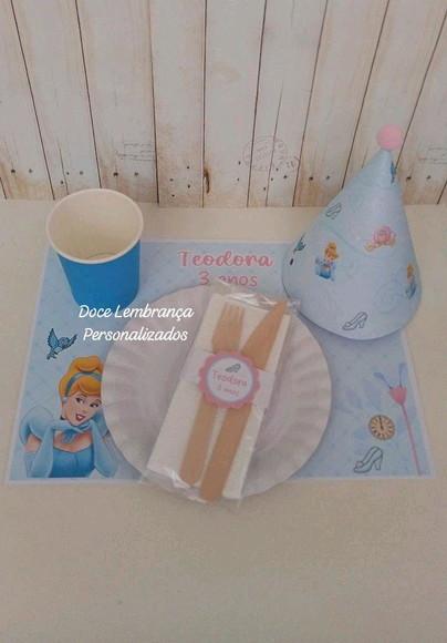 Mesa Posta Kids Cinderela Kit Lanche Festa na Escola