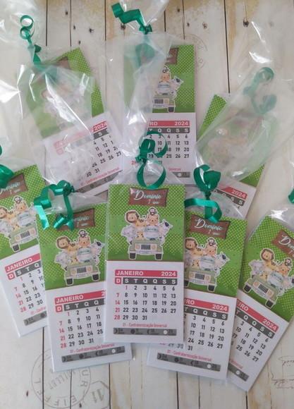 Mini Calendário 2024 Imã Safari Lembrancinhas