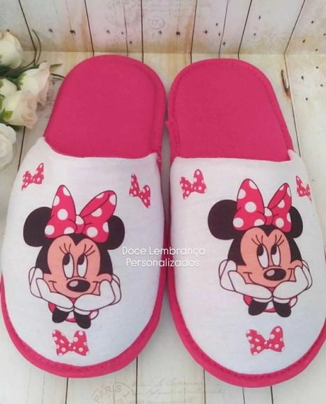 Pantufa Personalizada Minnie Rosa