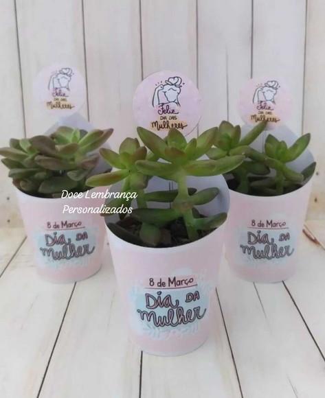 Rótulo + Tag para Mini Suculentas Dia da Mulher
