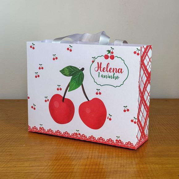 Sacolinha Personalizada Cerejinha Lembrancinha Aniversário