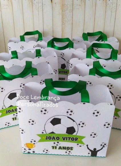 Sacolinha Personalizada Futebol Aniversário Lembrancinha