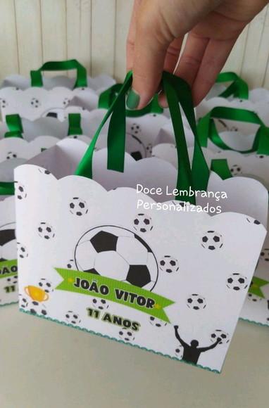 Sacolinha Personalizada Futebol Aniversário Lembrancinha