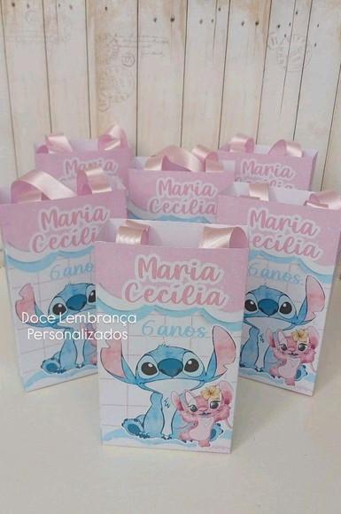 Sacolinha Personalizada Stitch Lembrancinha Aniversário