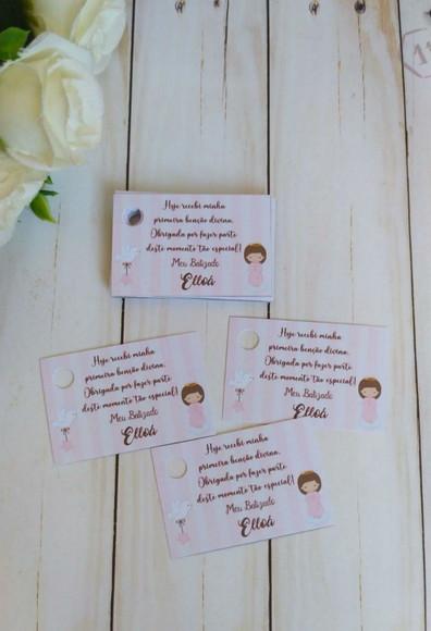 Tag Batizado Menina para Lembrancinhas
