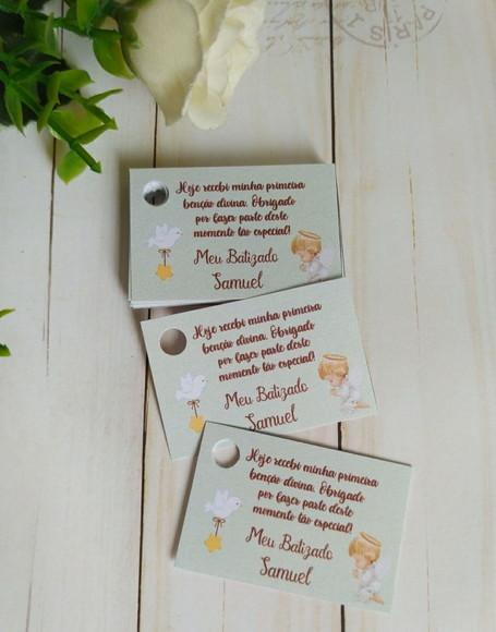 Tag Batizado Menino para Lembrancinhas