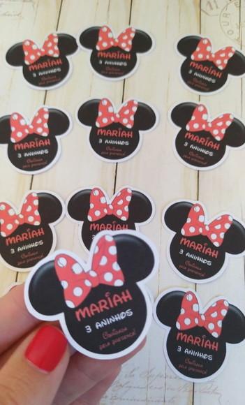 Tag Minnie Vermelha para Lembrancinhas/ Tag Agradecimento
