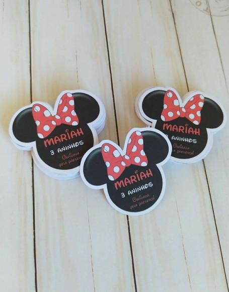 Tag Minnie Vermelha para Lembrancinhas/ Tag Agradecimento