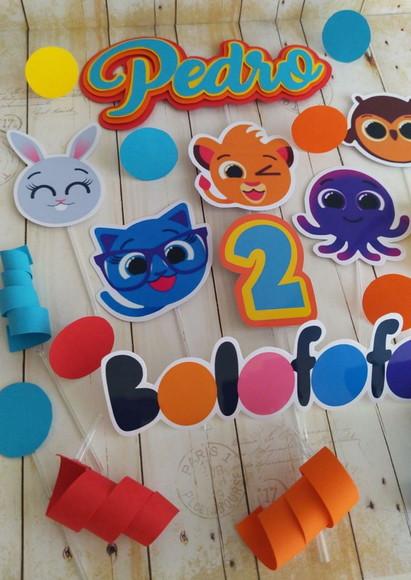 Topper 3d Bolofofos Personalizado Menino
