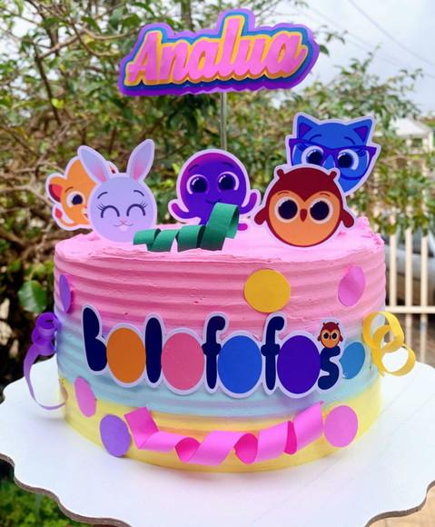 Topper 3d Bolofofos Personalizado Menina