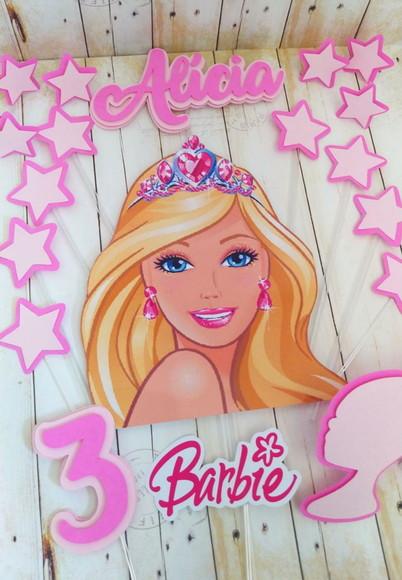 Topper Barbie 3d Personalizado